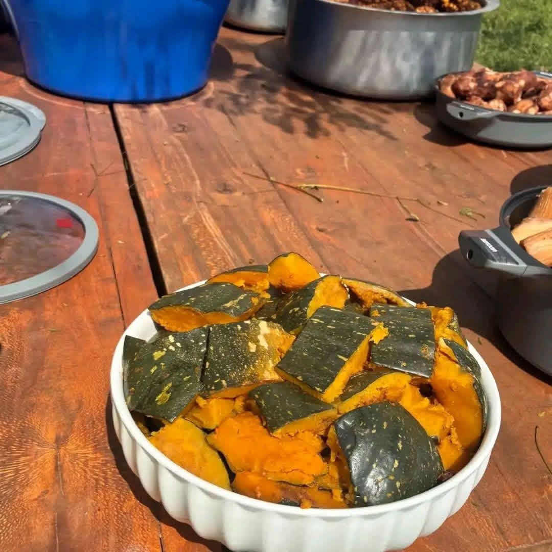 Cooked local pumpkin served in a bowl in Uganda